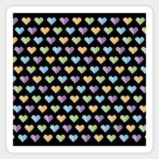 heart, polygons and love - pattern Sticker
